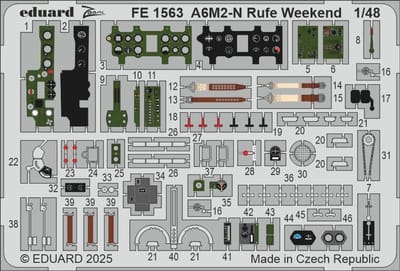 Eduard Modelbouwpakket - FE1563 Accessoires Set voor A6M2-N Rufe Weekend - Accessoires set - 1:48 -
