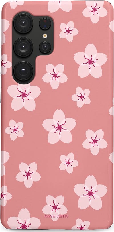 Casetastic Hoesje Geschikt voor Samsung S25 Ultra - Stijlvolle Beschermende Duo-layer Case - Roze Sakura Bloesems Elegante Japan Rituals