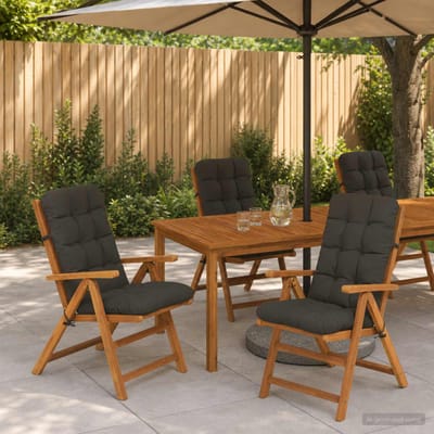 vidaXL - 4-delige - hoogrugkussen - VIANEN - 4 - pcs - 100% - Polyester - Antraciet