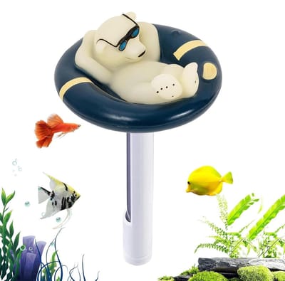 Drijvende Zwembadthermometer - Watermeter Spa - Watertemperatuur Meten - Grote Weergave - 20 cm - Wit