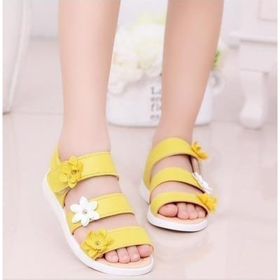 21-36 Plus Size Zomer Mooie Romeinse kindersandalen Meisjes Prinses Bloem Zacht Strand Tuin Schoenen Kinderen Platte Sandalen 22 geel