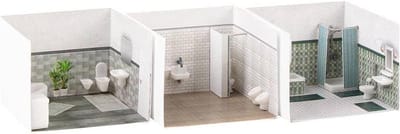 H0 badkamerinrichtingen kunststof bouwpakket voor modelbouw