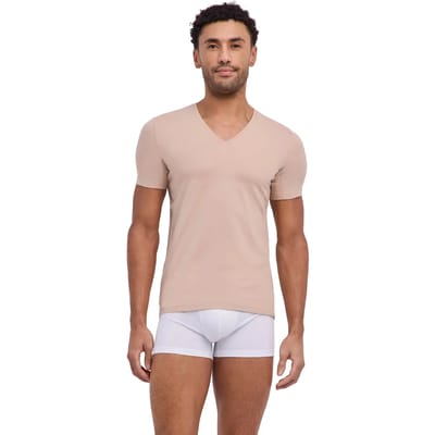 FALKE Daily Climate Control V Neck sneldrogend katoen top van onderlaag heren bruin - maat M