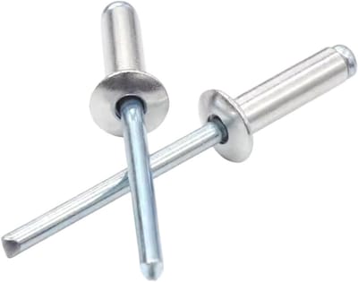 Blindklinknagels Aluminium Staal - Klinknagels Set - Bevestigen van Materialen - Koepelvormige Kop - 50 Stuks - Grijs