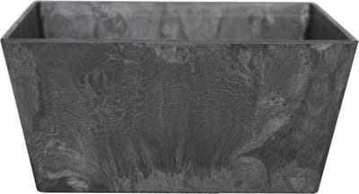 Ter Steege Bloempot/plantenpot - D30 en H14 cm - zwart - gerecycled kunststof - binnen/buiten gebruik