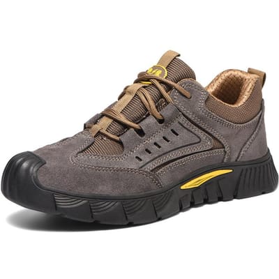Chaussures de Protection du Travail Anti-Écrasement et Anti-Pénétration Chaussures Isolantes pour Électricien Chaussures de Travail Protectrices en Daim pour Soudeur 46 gray