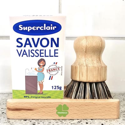 Bicarbonaat afwasmiddel zeepstuk 125g | 97% ingrediënten van natuurlijke oorsprong | Superclair