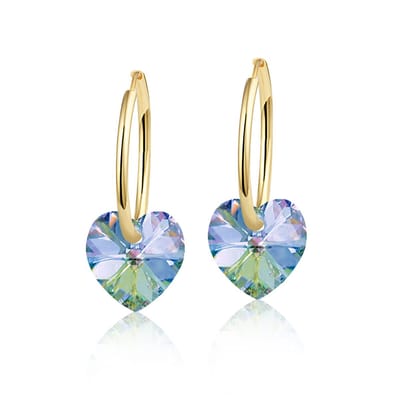 Montebello Oorbellen Claire HG80 - Swarovski Hart - 925 Zilver Verguld - Ø10mm - 20mm