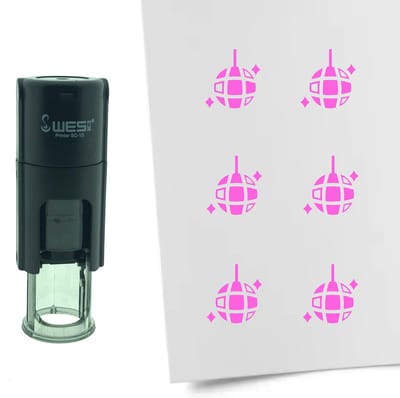 CombiCraft Stempel Discobol 10mm rond - roze inkt
