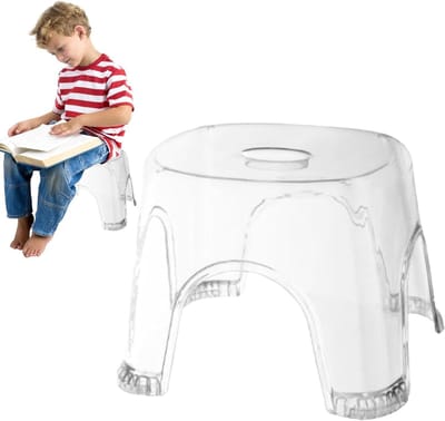 Douchekruk Transparant - Zitje Badkamer - Veilig Douchen - Stevige Anti-slip Basis - Hoogte 22cm - Kristalwit