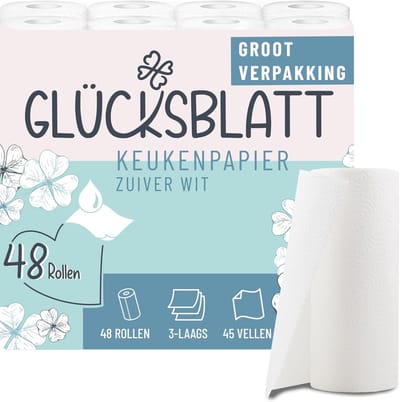 3-laagse Keukenhanddoeken - Duurzaam en Sterk - 48 Rollen à 45 Vellen Papieren Keukenpapier