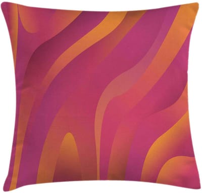 ABAKUHAUS Abstracte Kunst Kussenhoes – Bedrukt aan Beide Kanten – Magenta/Oranje – 50x50 cm