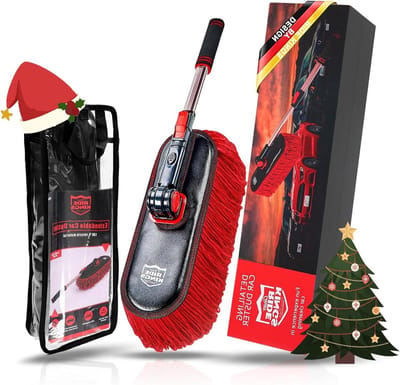 Auto Plumeau Telescoopsteel - Stofverwijderaar Voertuigen - Snel Voertuigen Reinigen - Krasvrije Katoenvezel - 91cm Uitschuifbaar - Rood