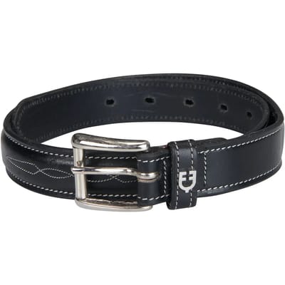 Leren riem met borduursel en dubbele stiksels Equestro