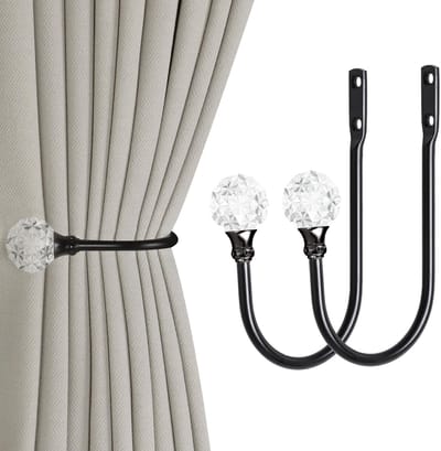 Unyqoos® Set van twee elegante metalen gordijnhouders met kristallen decoratie