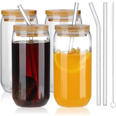 16 oz Mason Jar Set met wijde opening black