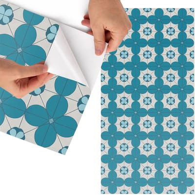 Tulup Meubelfolie - Geometrisch patroon Meubel Wrap Folie - 75x150 cm - Blauw Meubelfolie - Meubel Wrap Folie - Geometrische Meubelfolie - Plakfolie Meubels - Keuken decoratie - Achtergronden en patronen