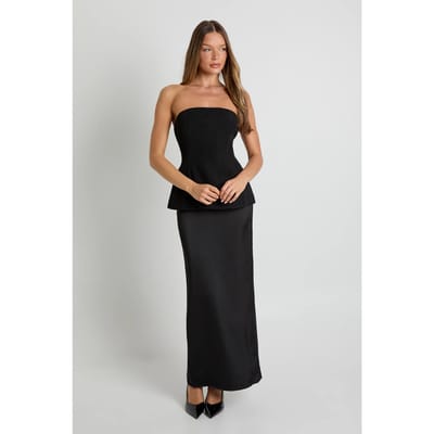 boohoo Dames Bandeau 2 in 1 Maxi-jurk | Zwart | Maat: 36