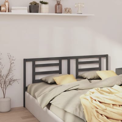 vidaXL - Hoofdbord - 186x4x100 - cm - massief - grenenhout - grijs
