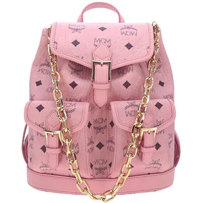 MCM Aren Logo Imprimé Mini Sac à Dos Sac à Dos Femme Rose MWKFATA02PZ001 Shopping Bag Set(Basic Set+Shopping Bag)