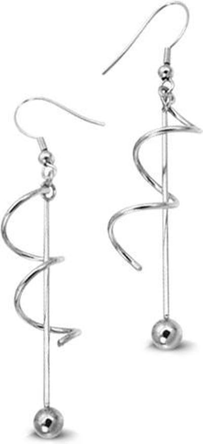 Amanto Oorbellen Gea - 316L Staal - Spiraal - Trendy - 11x65mm