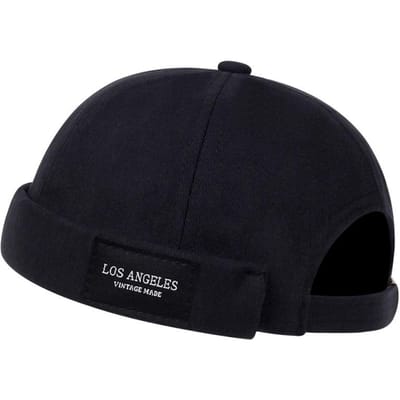 Mannen Vrouwen Skullcap Zeemansmuts X Klinknagel Borduurwerk Warm Opgerolde Rand Bucket Hat Randloze Hoed Effen Kleur Verstelbaar Katoen Hoeden black