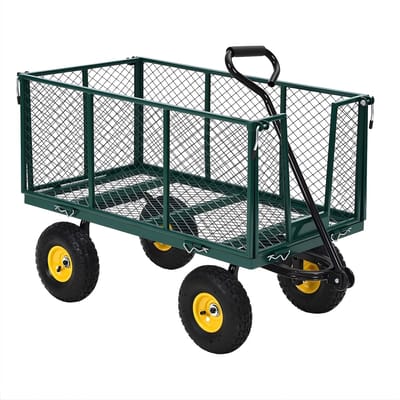 Bolderkar - Stalen Tuinwagen - Opvouwbaar - 180° Draaibare Handgreep - Max 500KG
