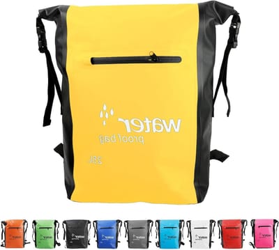 Waterdichte tas voor avontuurlijke uitjes, 25 liter, Geel, Perfect voor outdoor en reizen