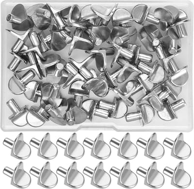 Vloerdragers voor Inlegplanken - 50 Stuks 5mm L-vormige Steunen voor Boekenkasten, Metalen Plankensteun voor Glazen Kasten en Keukenkasten