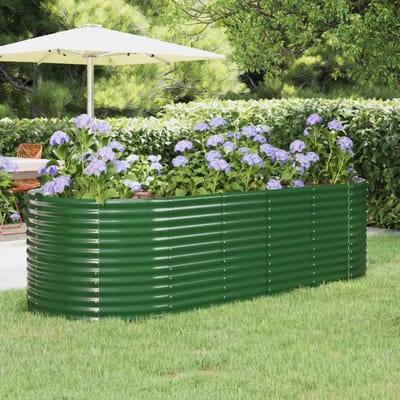 vidaXL - Plantenbak - 249x100x68 - cm - gegalvaniseerd - staal - groen