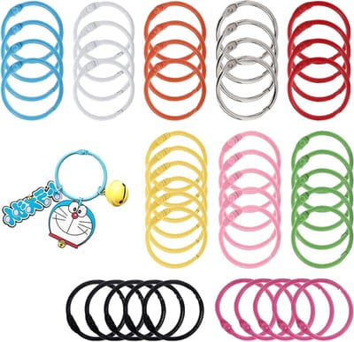 Set van 50 Boekringen 30 mm voor Indexkaarten, Kleurige Verbindingen voor Scrapbook en Creatief Werk