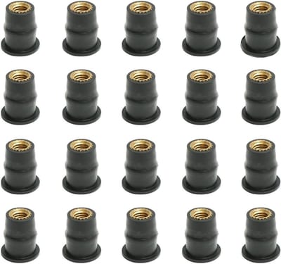 Set van 20 Duurzame M5 Windscreen Moeren van Rubber en Messing voor Motorfietsen, Kayaks en Kano's (9.5mm)