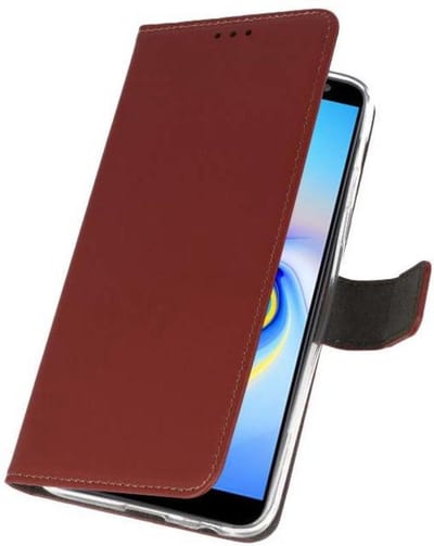 Booktype Telefoonhoesjes - Bookcase Hoesje - Wallet Case - Geschikt voor Samsung Galaxy J6 Plus - Bruin
