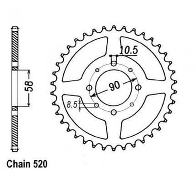 Couronne de transmission Sifam pour Moto Honda 125 Xl V Varadero 2001 à 2017 Neuf