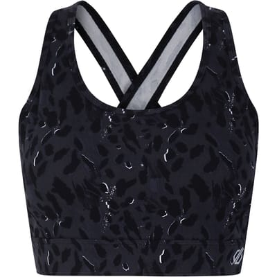 Dare 2B Dames/Dames Swift II Sportbeha met dierenprint (Zwart)