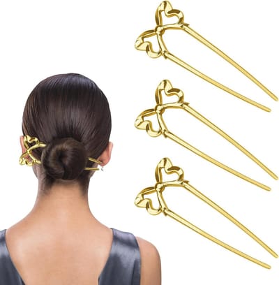 Haarspelden Set - Franse Twist Spelden - Haar Opsteken - Strik Vorm Design - 5 x 13 cm - Goud