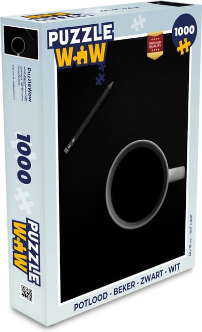 Puzzel Potlood - Beker - Zwart - Wit - Legpuzzel - Puzzel 1000 stukjes volwassenen