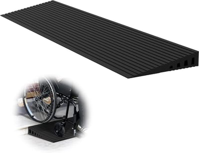 Drempelhulp Rubber - Rolstoelhelling Oprijplaat - Drempels Overbruggen - Hoge Draagkracht - 90 cm Breed - Zwart