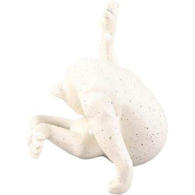 Kattenbeeldje Grappige Hars Kat Billen Likken Beeldje Ornament Schattig Cartoon Dier Beeldje Huis Bureau Ambacht white