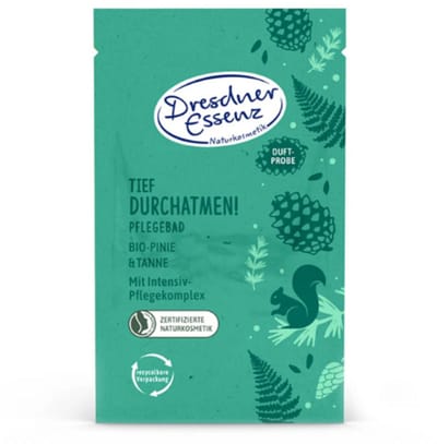 Verzorgingsbad Tief Durchatmen Diep inademen | Bio Dennen & Spar - 1x 60g | Badzout Dresdner Essenz - Speciaal voor het openen van je neus bij verkoudheid