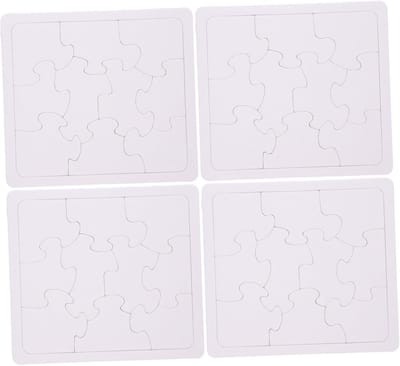 Lege Puzzels - DIY Knutselen - Creatief Tekenen - 4 Vellen Pakket - 18.7 x 16.7 cm - Wit