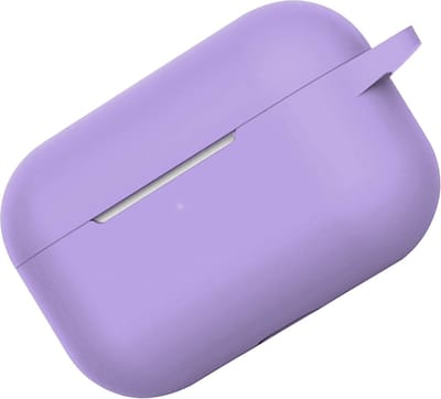 Hoes - Geschikt voor Apple Airpods Pro - Siliconen Hoesje met Clip - Silicone Case Cover - Lila
