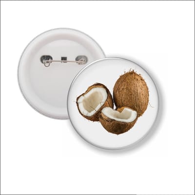 Button Met Speld - Kokosnoot