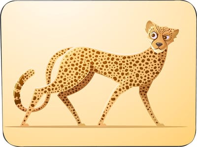 Cartoon Muismat Rubber - Hoge kwaliteit foto van Cartoon Jaguar - Muismat gedrukt op polyester - 25 x 19 cm - Antislip muismat - 5mm dik - Muismat met foto - heerlijk voor op kantoor