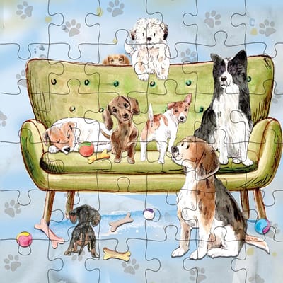 Puzzel wenskaart - Animal Friends - Wenskaart met Puzzel - JPC037- Dogs
