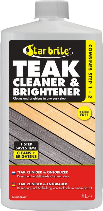 STAR BRITE Teak Reiniger & Ontgrijzer - Vernieuw Oud, Grijs, Vuil Teak/Hardhout in 1 Stap - 1 L