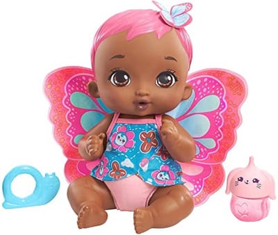 Vlinder Baby Doll - 30 cm - Roze met Luier en Kleding - Geschikt voor Kinderen vanaf 2 jaar