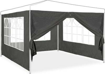 zijwand partytent - set van 4 - 2x3 m - met raam en rits - waterdicht - PVC - PE