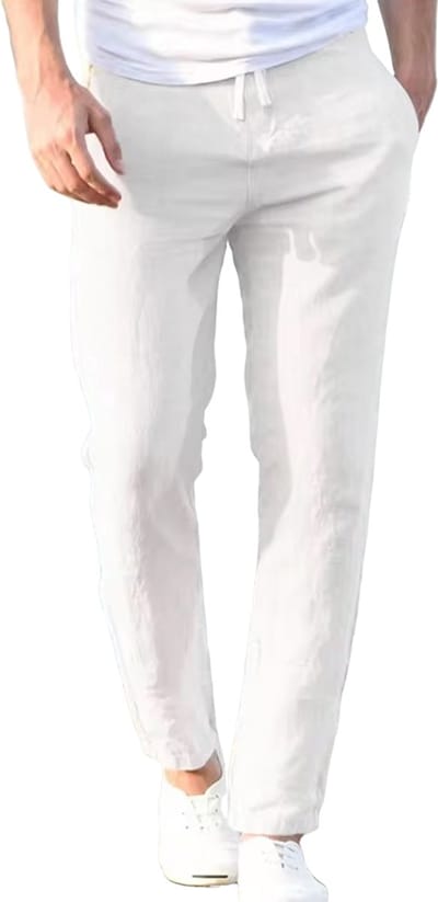 Zomerse Broek Heren - Wit - Linnen look - Fashion