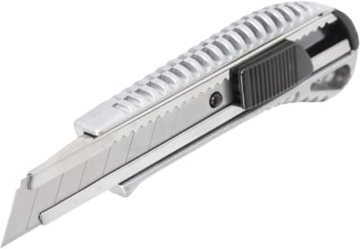 Afbreekmes 18 mm – Heavy-Duty Snap-Off Breekmes – Metalen Behuizing Met Antislip Grip – Vervangbaar Afbreekmes – Geschikt Voor Intensief Snijwerk, Werkplaats En Doe-Het-Zelf Gebruik [10812]